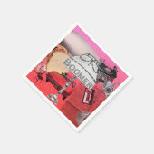 BOOMERノスタルジックコラージュ紙パーティー スタンダードカクテルナプキン (角)