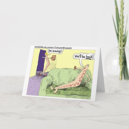 Boomerang Relagionships漫画のおもしろいギフト&ティー カード (正面)