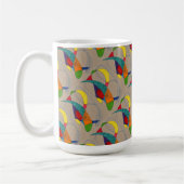"Boomerangs on Tan Tiled"抽象デザインMug コーヒーマグカップ (左)