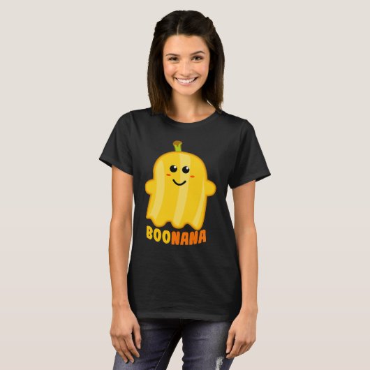 Boonana Banana Ghost Funny Scary Cute Halloween Co Tシャツ (正面フル)