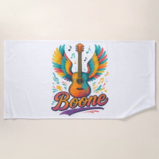Boone Guitar ビーチタオル (正面)