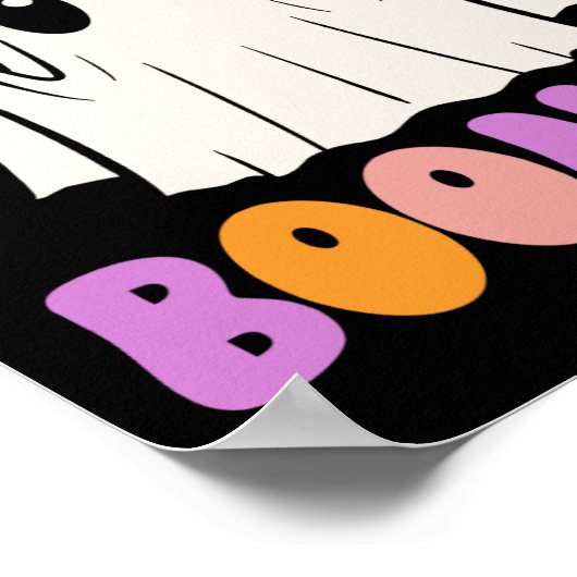 Boonnyかわいいバニー幽霊ハロウィーン男性女性キッズ ポスター (角)