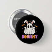 Boonnyかわいいバニー幽霊ハロウィーン男性女性キッズ 缶バッジ (正面&裏面)
