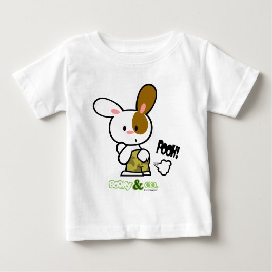 Boony & Co. Boony Poohホワイト乳児シャツ ベビーTシャツ (正面)