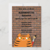 Booo猫、かわいい漫画の虎の子供の誕生日 招待状 (正面)