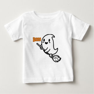 Booo spooky One Halloween Cute Ghost Baby T-Shirt ベビーTシャツ