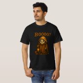 Boooo? Cute Ghost in Cloak with Lantern Tシャツ (正面フル)
