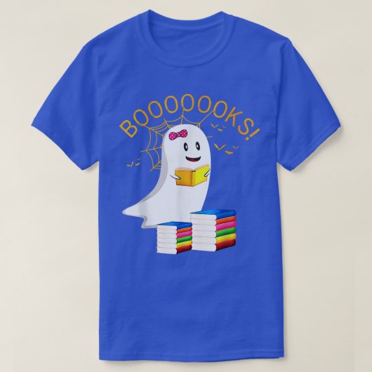 Booooksハロウィン幽霊読の図書愛好家 Tシャツ (デザイン正面)
