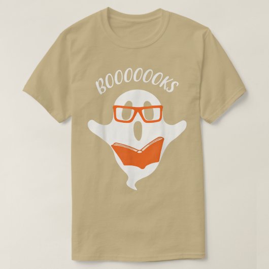 Booooks幽霊TシャツBooブッ読クライブラリーおもしろい Tシャツ (デザイン正面)