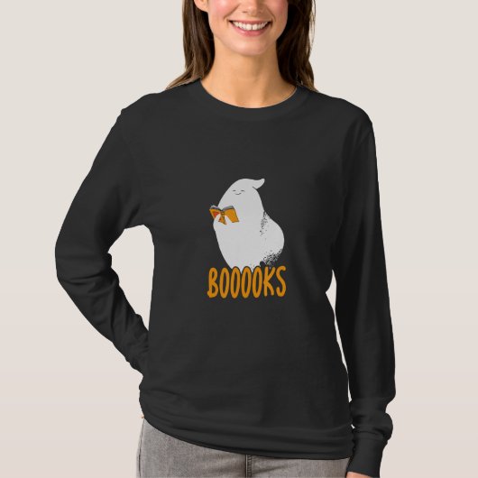 Booooks Boo Love Reading  Halloween Hard Working B Tシャツ (正面)