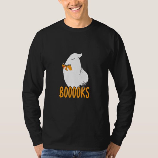 Booooks Boo Love Reading  Halloween Hard Working B Tシャツ (正面)