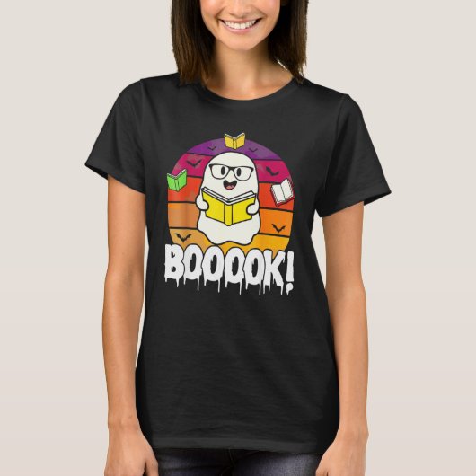 Booooks Ghos Boo Read Books Library Book Tシャツ (正面)