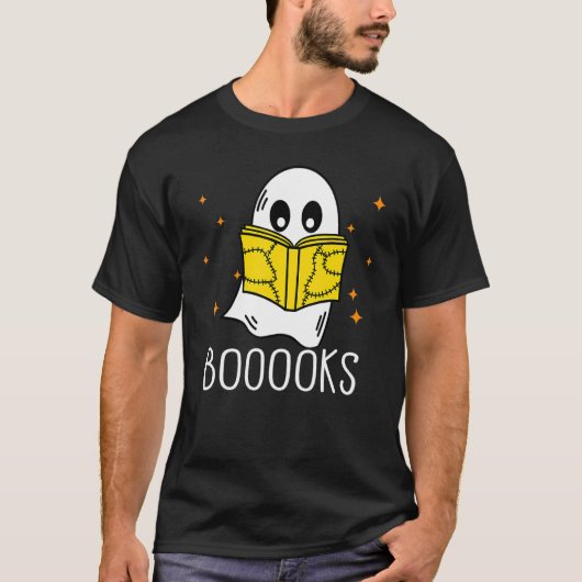 Booooks Ghost Boo Read Books Library teacher book Tシャツ (正面)