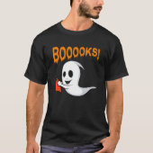 Booooks Ghost Book Reading Boo Halloween Library T Tシャツ (正面)