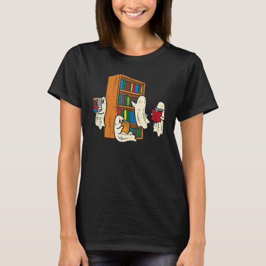Booooks Ghost Halloween Teacher Book Library Read Tシャツ (正面)