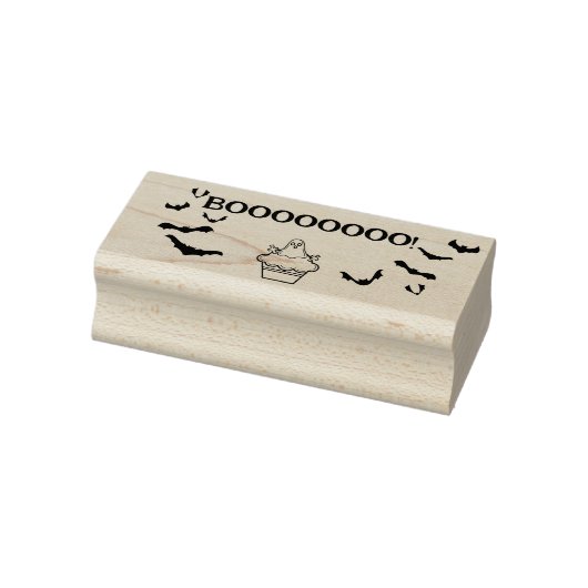 Booooo！かわいいカップケーキ幽霊とこうもり ラバースタンプ (スタンプ)