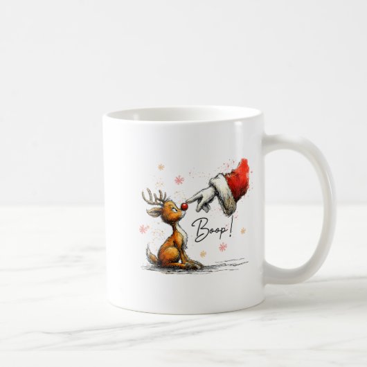 Boop Funny Santa Farmer Reindeer Cute Christmas Ho コーヒーマグカップ (右)