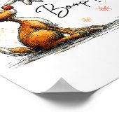 Boop Funny Santa Farmer Reindeer Cute Christmas Ho ポスター (角)