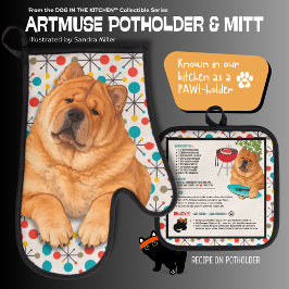 BOOPS RUB smooth chow Oven Mitt and Pot Holders 鍋つかみ&鍋敷きセット