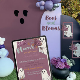 Boos and Blooms Baby Shower 招待状