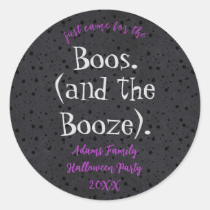 Boos and Booze大人ハローウィンパーティスタンプ ラウンドシール