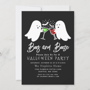 Boos and Booze 大人のハロウィンパーティー招待状 招待状