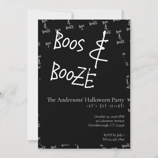 Boos and Booze Halloween Party 招待状 (正面)