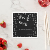 Boos and Booze Halloween Party Black and White スタンダードカクテルナプキン (インサイチュ)