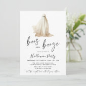 Boos and Booze Halloween Party Invitation Ghost 招待状 (スタンド正面)