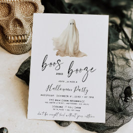 Boos and Booze Halloween Party Invitation Ghost 招待状