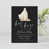 Boos and Booze Halloween Party Invitation Ghost 招待状 (スタンド正面)