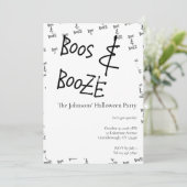 Boos and Booze Halloween Party Minimal 招待状 (スタンド正面)