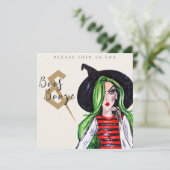 Boos and Booze Halloween Witch Party Invitation 招待状 (スタンド正面)
