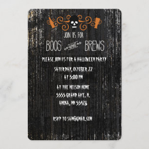 Boos and Brews ハロウィン招待状のデザイン 招待状