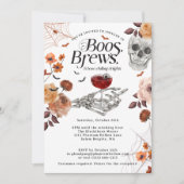 Boos and Brews 水彩ハロウィン 大人のパーティー  招待状 (正面)