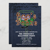 Boos & Booze幽霊たち&こうもりハロウィーンの衣装パーティー 招待状 (正面/裏面)