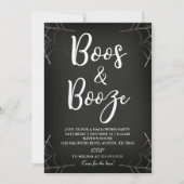 Boos & Booze チョークボード ハロウィン招待状 招待状 (正面)
