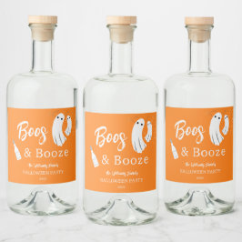 Boos & Booze 大人のハロウィン オレンジ招待状 リキュールボトルラベル