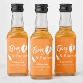 Boos & Booze 大人のハロウィン オレンジ招待状 リキュールボトルラベル