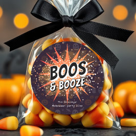 Boos & Booze Adult Halloween Favor ラウンドシール