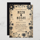 Boos & Booze Iフラワーズ不気味ハローウィンパーティ 招待状 (正面/裏面)