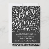 Boos & Booze Vintageチョーク エレガントなハロウィンパーティー 招待状 (正面)