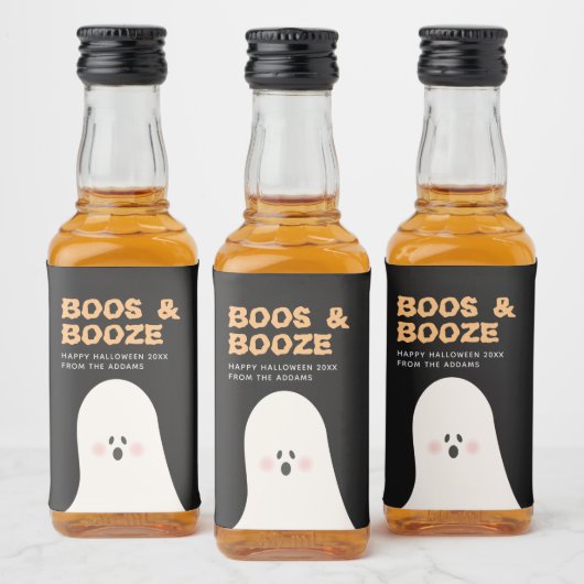 Boos & Boozedハロウィーンかわいい幽霊ミニアルコール李 リキュールボトルラベル (ボトル)