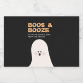 Boos & Boozedハロウィーンかわいい幽霊ミニアルコール李 リキュールボトルラベル (シングルラベル)