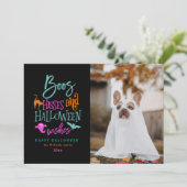 Boos HissesとHalloweenのフォトカード カード (スタンド正面)