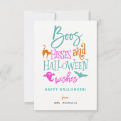 Boos HissesとHalloween Wishesカード 招待状 (正面)