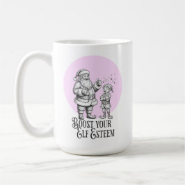 Boost your elf esteem funny santa elf pun mug コーヒーマグカップ