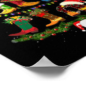 Boot Christmas Tree Line Dance Funny Dancing Boots ポスター (角)