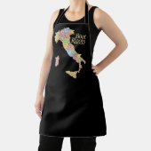 "Boot Roots" Map of Italy Black エプロン (インサイチュ)