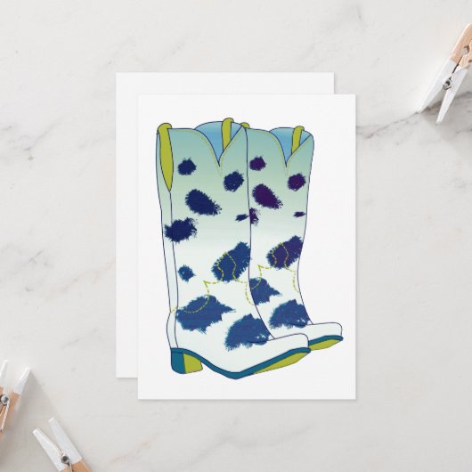 Boot Scoot Blank Card (Blue/Green) カード (正面/裏面インサイチュ)